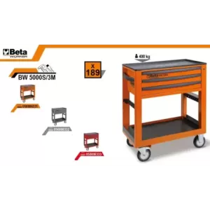 Wózek narzędziowy z narzędziami 189 el. BETA WORKER BW5000S/O/3M pomarańczowy