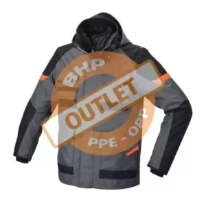 Kurtka długa 3 w 1 oxford 300D z kapturem kolor szaro-czarny rozmiar XXXL