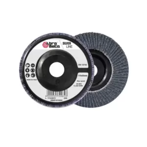 Ściernica listkowa talerzowa płaska cyrkonowa z120 talerz nylonowy 115x22mm listki podwójne abrabeta abrabeta silver