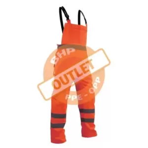 Spodnie robocze na szelkach elastycznych ostzregawcze płótno poliester-bawełna kolor pomarańczowy rozmiar L