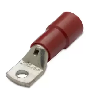 Końcówka kablowa oczkowa rurowa miedziana cynowana izolowana 10/5 10mm2 śr5 czerwona z otworem inspekcyjnym