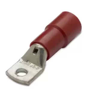 100x Końcówka kablowa oczkowa rurowa miedziana cynowana izolowana 50/8 50mm2 Ø8 czerwona z otworem inspekcyjnym Ø20