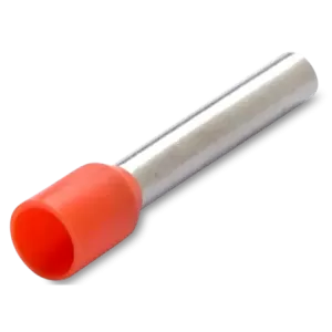 500x Końcówka tulejkowa izolowana 1/10 1.0mm czerwona din 46228/4
