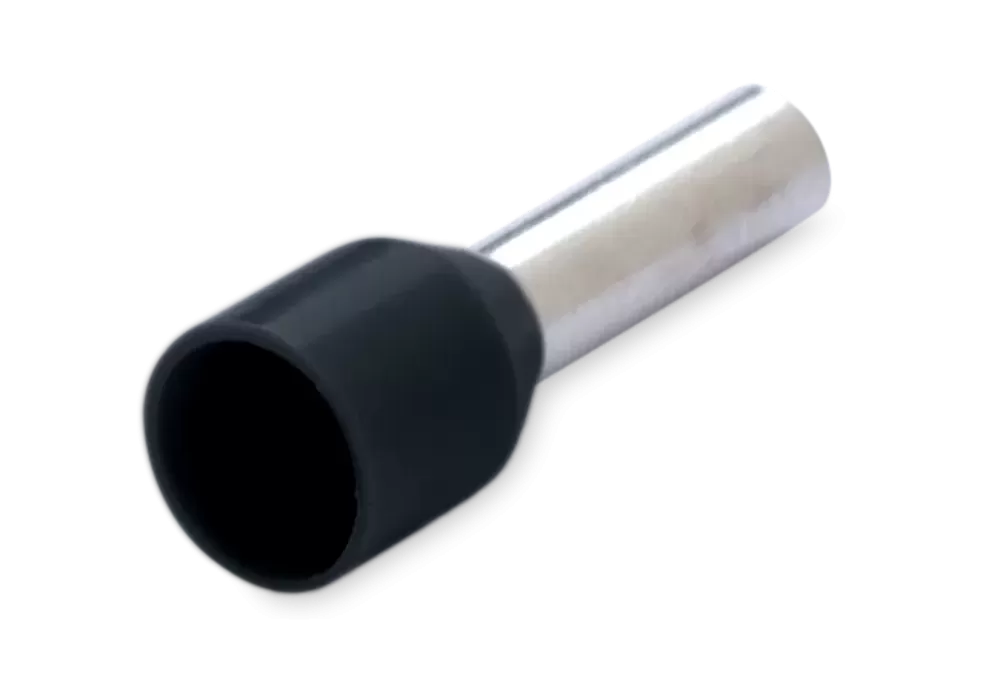 500x Końcówka tulejkowa izolowana 1.5/12 1.5mm czarna din 46228/4