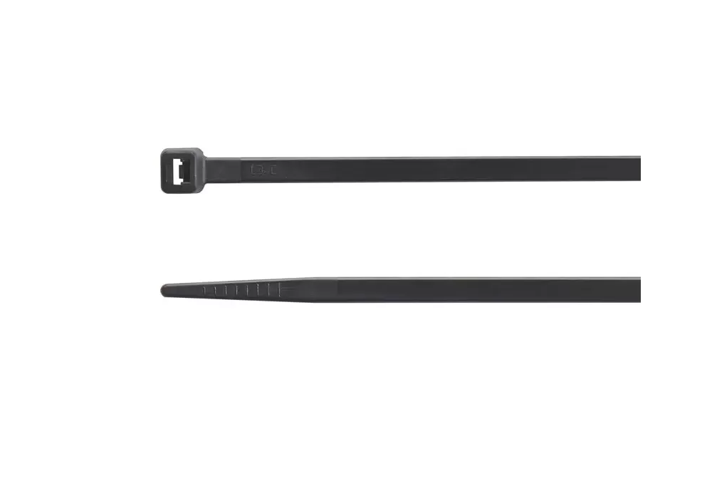 1000x Opaska zaciskowa kablowa poliamidowa kolor czarny uvr 300x4,8mm