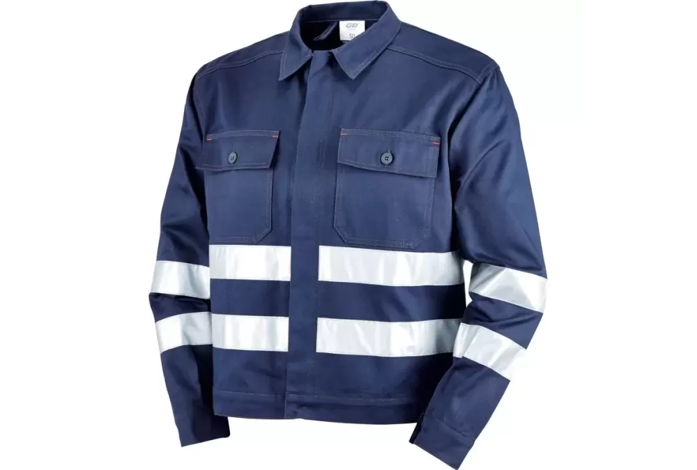 Bluza robocza granat.z elem.ostrzeg.r.52