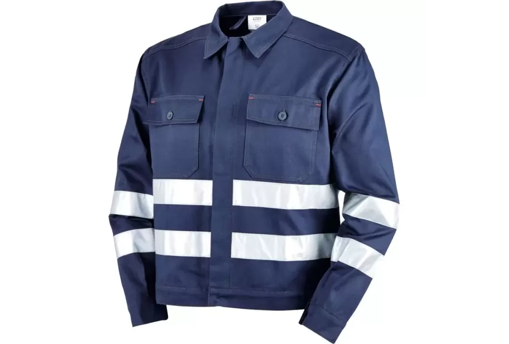 Bluza robocza granat.z elem.ostrzeg.r.64