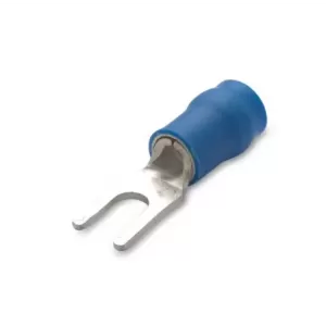 Końcówka kablowa izolowana widełkowa z antywibracyjną tulejką miedzianą 2,5/3 pvc niebieska zakres 1,5-2,5mm2