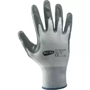 Rękawice robocze bezszwowe poliestrowe z powłoką nitrylową kolor biało-szary eco-nbr 353073 rozmiar 8 (1 para)