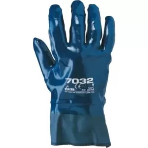 Rękawice robocze z dżerseju bawełnianego pokrytego nbr kolor niebieski rozmiar 1