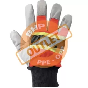Rękawice robocze skórzano-poliestrowe z skóry bydlęcej i pliestru fluorescencyjnego rozmiar 10/XL