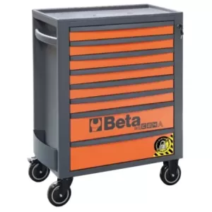 Wózek narzędziowy z ośmioma szufladami RSC24A z blachy stalowej lakierowany pusty szaro-pomarańczowy ral7016/ral2011