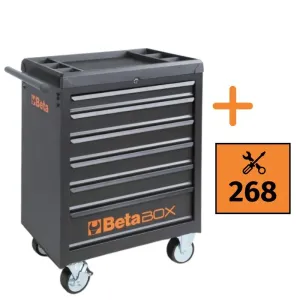 Wózek C4 BOX z zestawem narzędzi BW 268 elementów, model BW2400/C04BOX/268