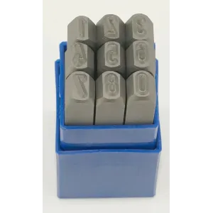 Komplet znaczników wykonanie extra-extra czcionki cyfrowe 0-9 9 sztuk w pudełku wysokość znaku 1,5mm