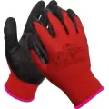 Rękawice nylonowe powlekane czerwono-czarne Firecrest Light rozmiar 6