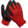 Rękawice nylonowe powlekane czerwono-czarne Firecrest Light rozmiar 7