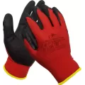 Rękawice nylonowe powlekane czerwono-czarne Firecrest Light rozmiar 10