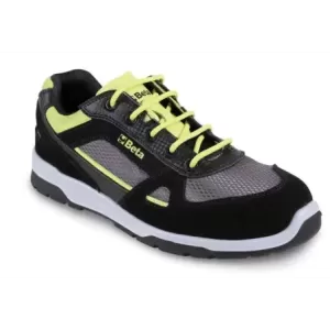 PÓŁBUTY BEZPIECZNE SNEAKERS S1P ZAMSZOWE  Z WSTAWKAMI Z NYLONOWEJ SIATECZKI I MATERIAŁU "CARBON", BRAK ELEMENTÓW METALOWYC