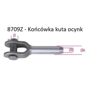 KOŃCÓWKA KUTA WIDEŁK.D/LIN ST.OCYNK.9MM