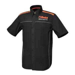 Koszula z krótkim rękawem 100% bawełny odblaskowe logo beta na piersi i z tyłu pomarańczowo-czarna 9510 rozmiar XS