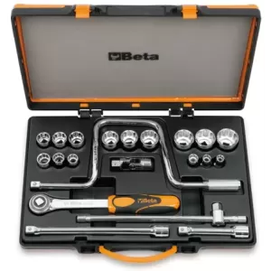 Zestaw nasadek 920AS z akcesoriami 3/8"-1,1/4" 21 elementów w pudełku metalowym